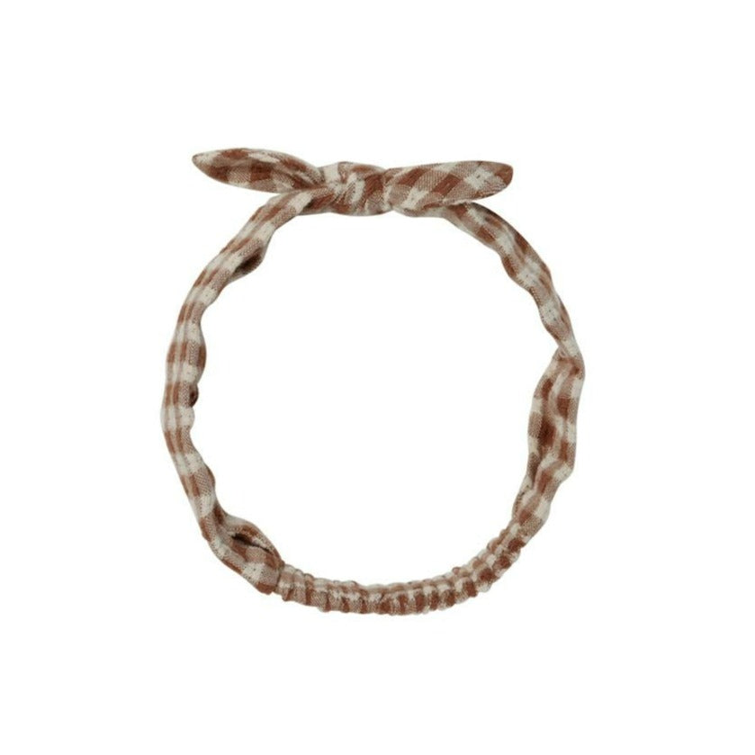 Rylee + Cru Baby Bow Headband - Brown & Gingham