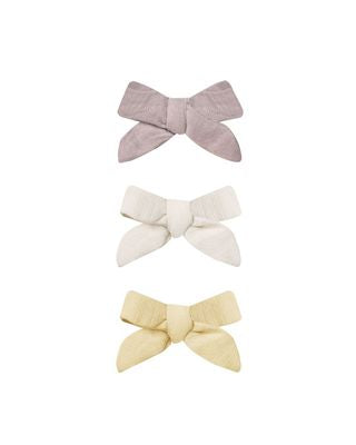 Quincy Mae Bow With Clip Set of 3 - Lavender, Natural, Lemon