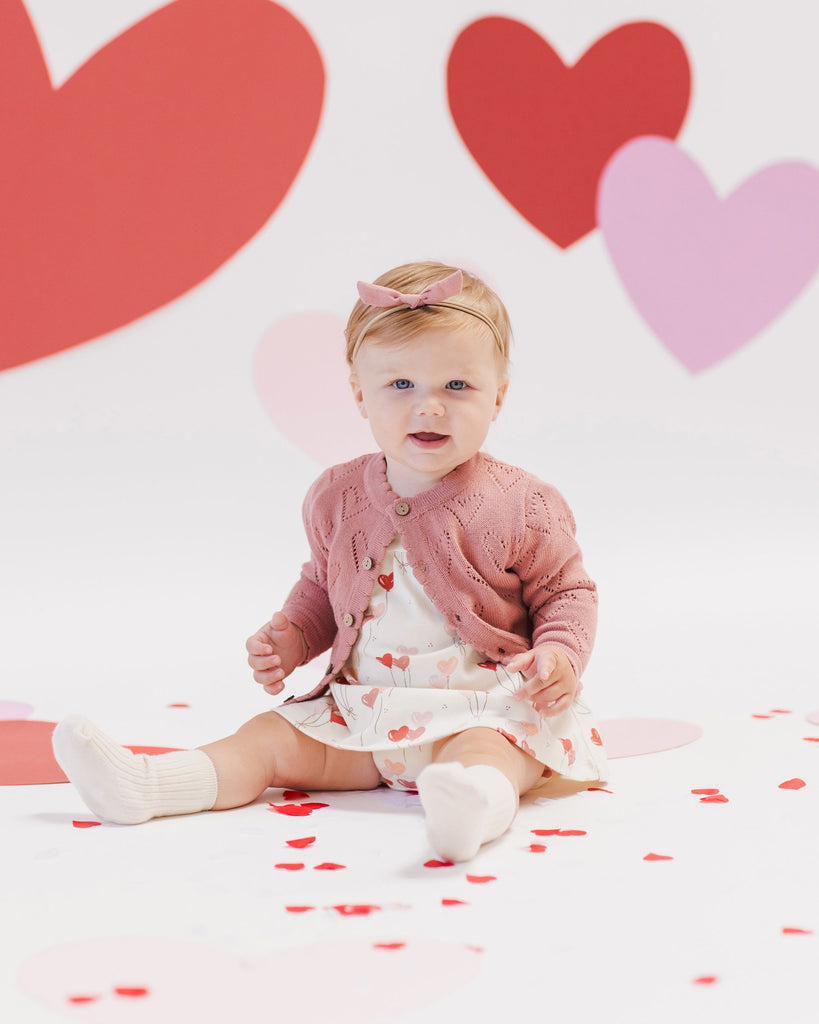 Quincy Mae Flutter Dress - Heart Balloons