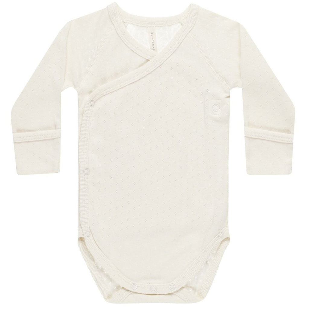 Quincy Mae Side Snap Bodysuit - Ivory