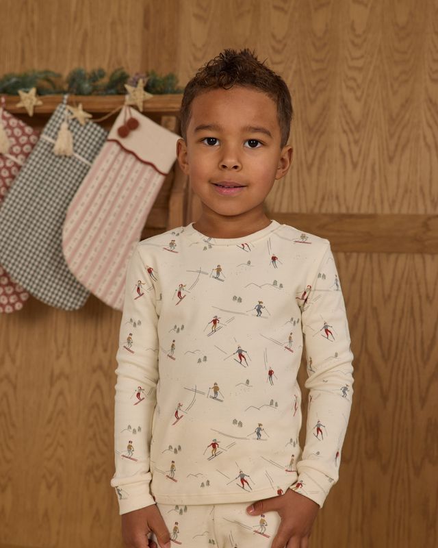 Rylee + Cru Organic Long Sleeve Pajama Set - Skiers