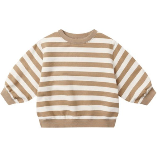 Rylee + Cru  Oversized Crew Sweatshirt - Gold Stripe