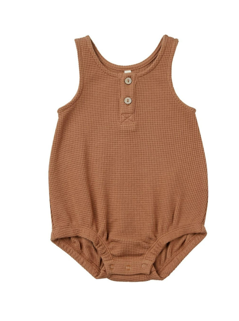 Quincy Mae Sleeveless Bubble Romper - Clay