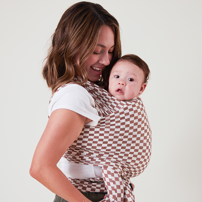 Solly Baby Wrap Carrier - Mocha Chequer