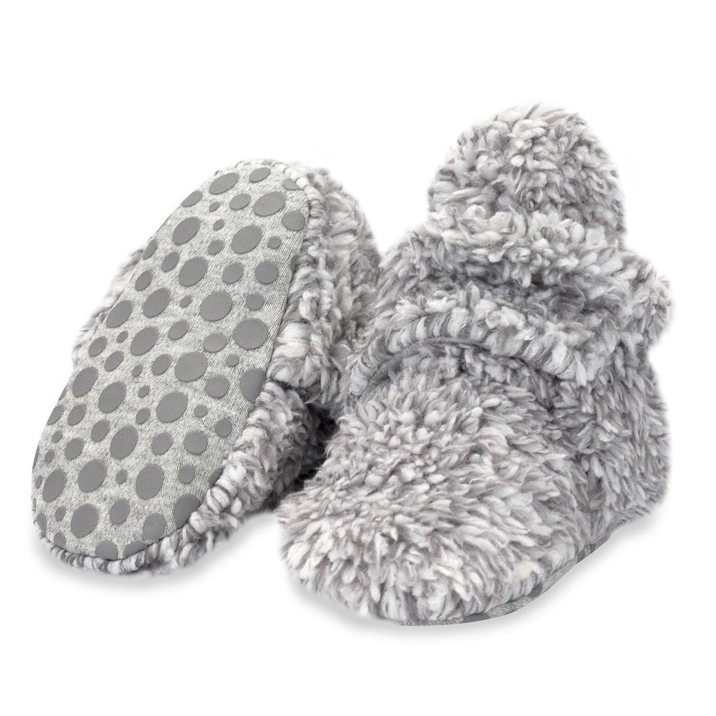 Zutano Furry Gripper Baby Bootie - Heather Gray