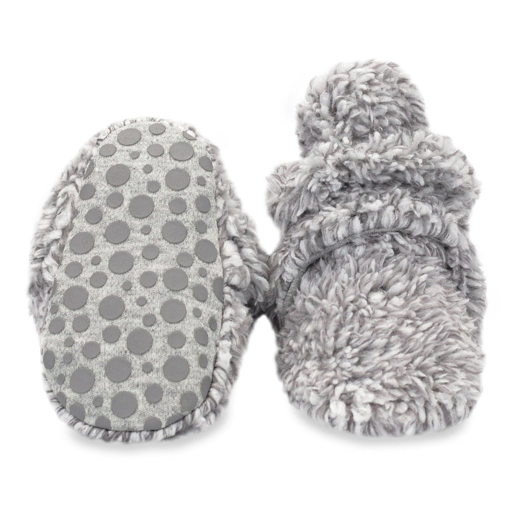 Zutano Furry Gripper Baby Bootie - Heather Gray