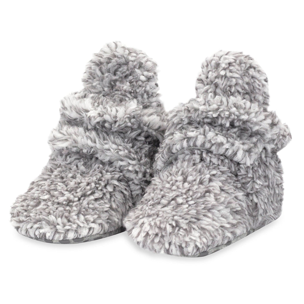 Zutano Furry Gripper Baby Bootie - Heather Gray