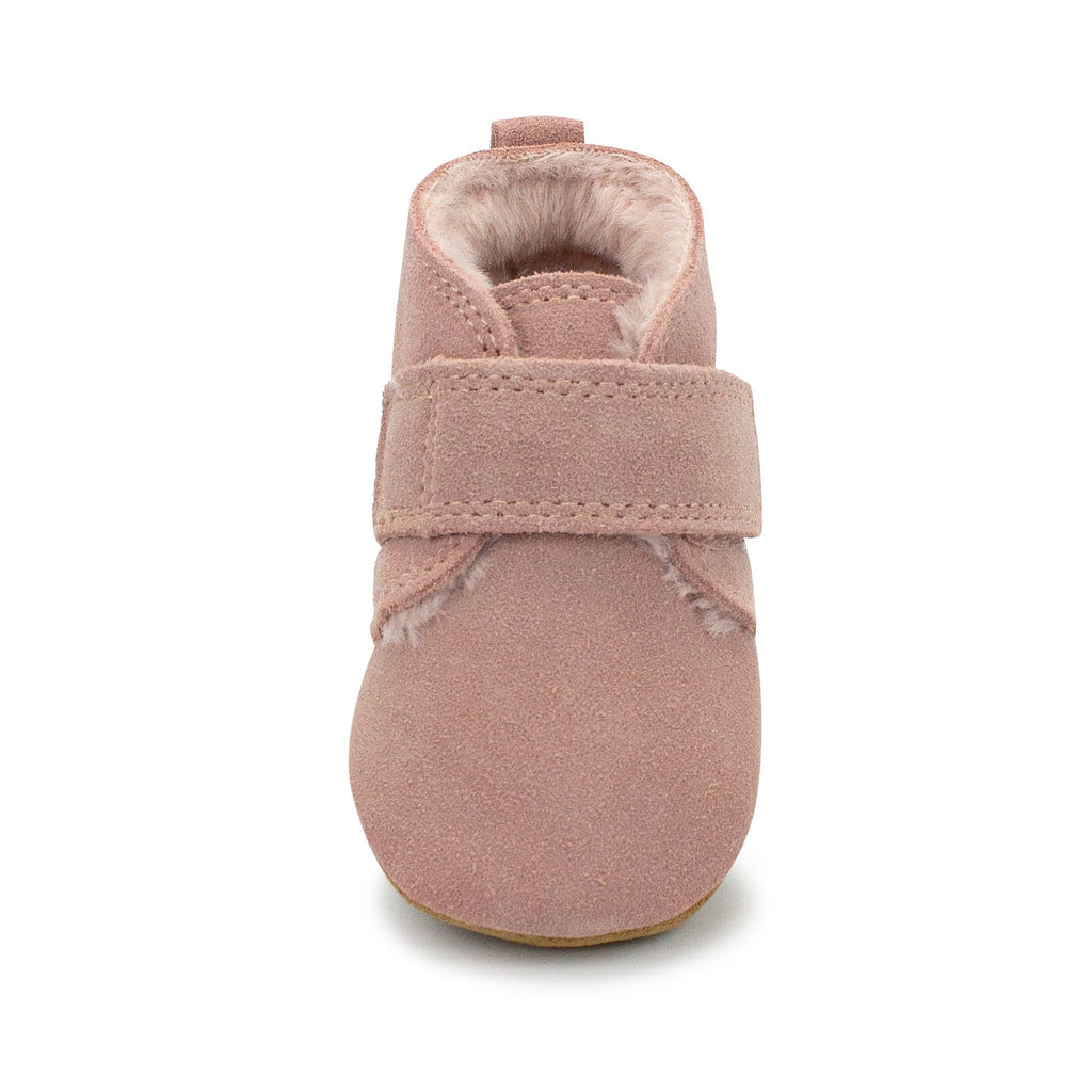 Zutano Pink Leather Furry Lined Baby Shoe