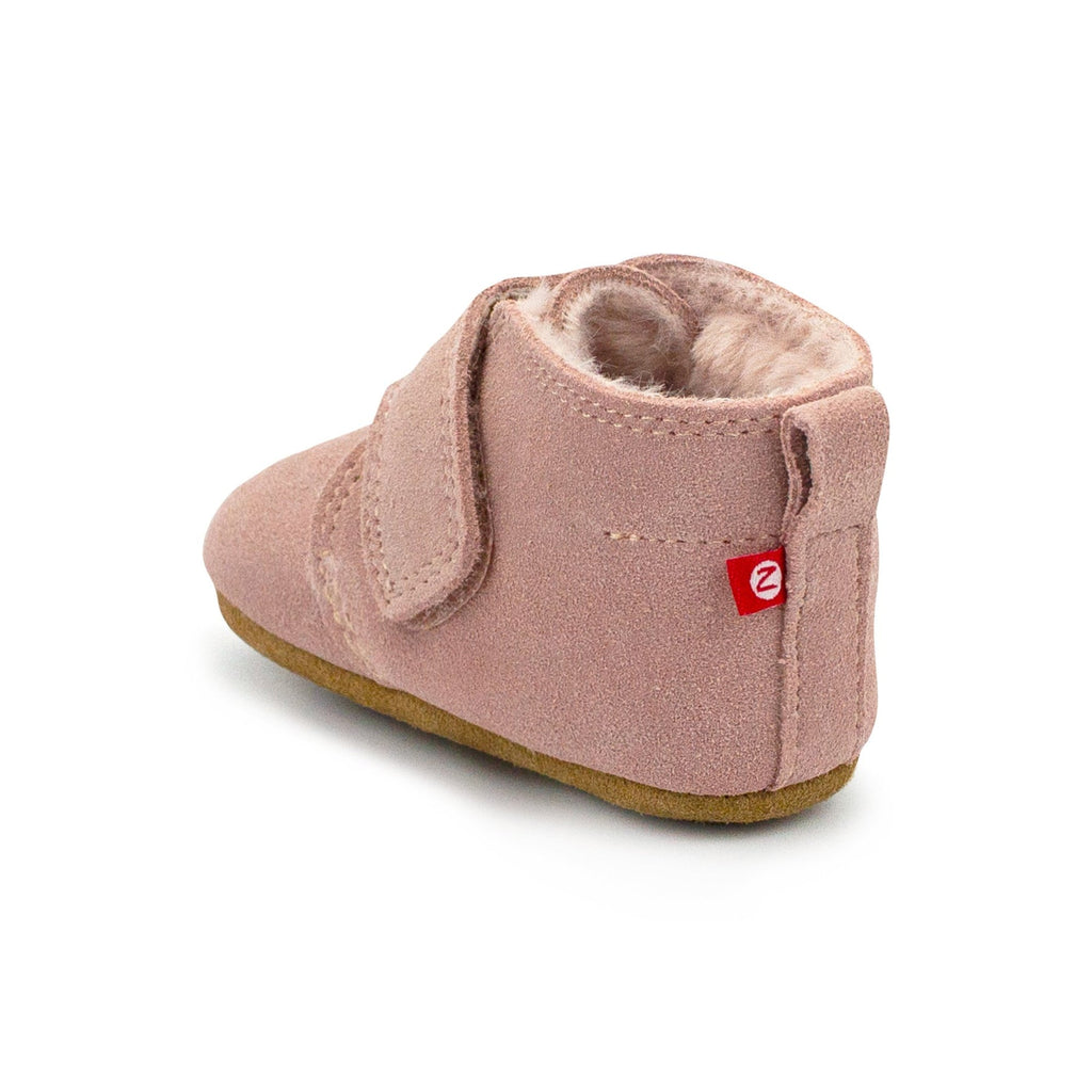 Zutano Pink Leather Furry Lined Baby Shoe