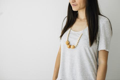 Chewable Charm - The Austin - Cream Teething Necklace
