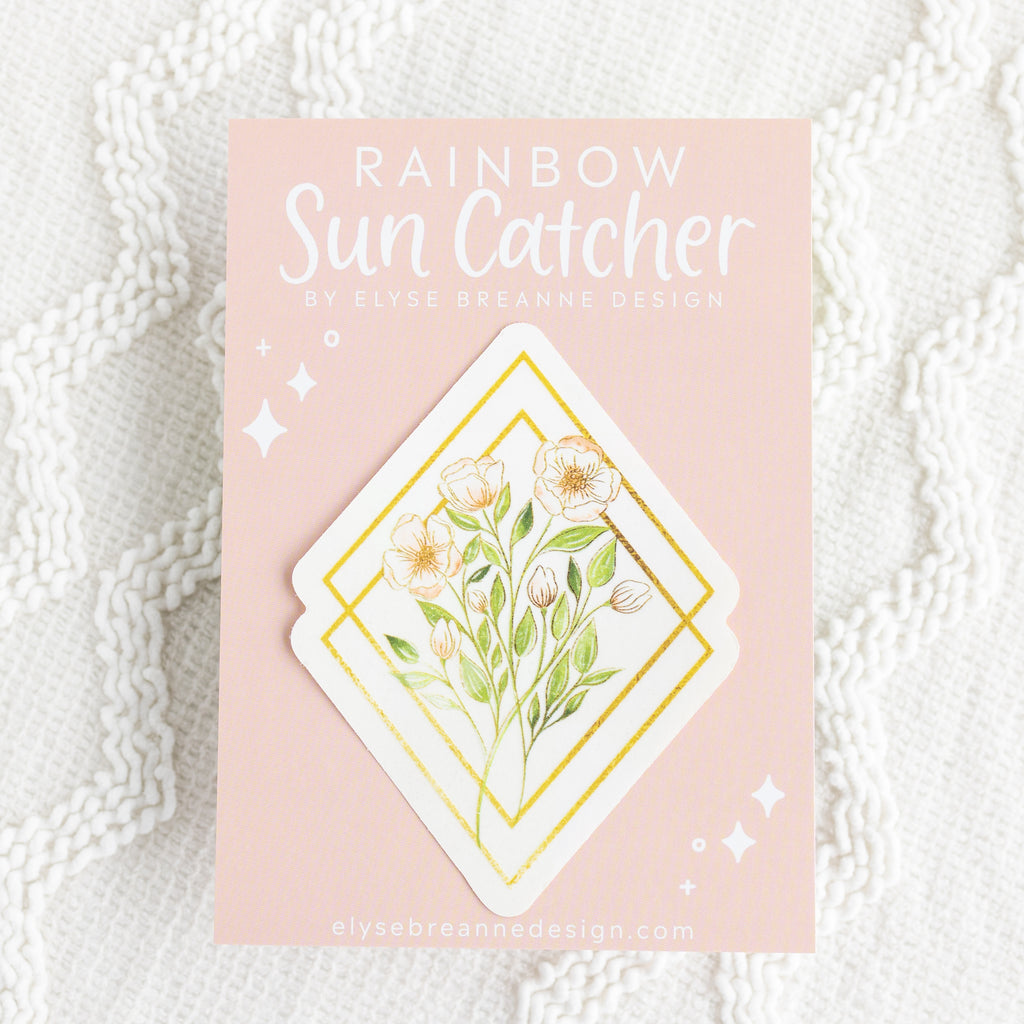 Wildflower Diamonds Suncatcher Window Sticker - 5x5"