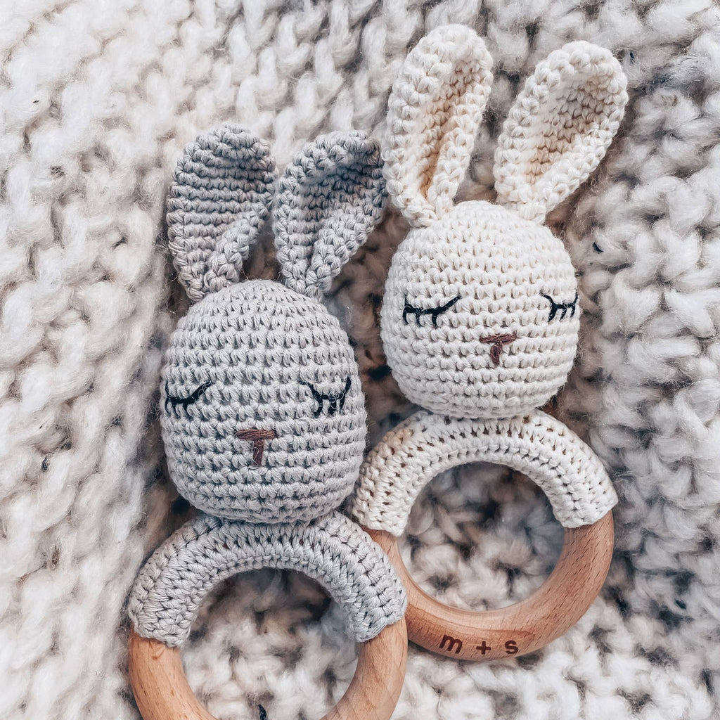 Marlowe and Sage- Bunny Hand Crochet Rattle
