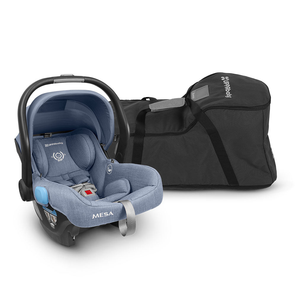 car seat travel bag cybex UPPABaby MESA/ARIA Travel Bag with TravelSafe – Mini Mint