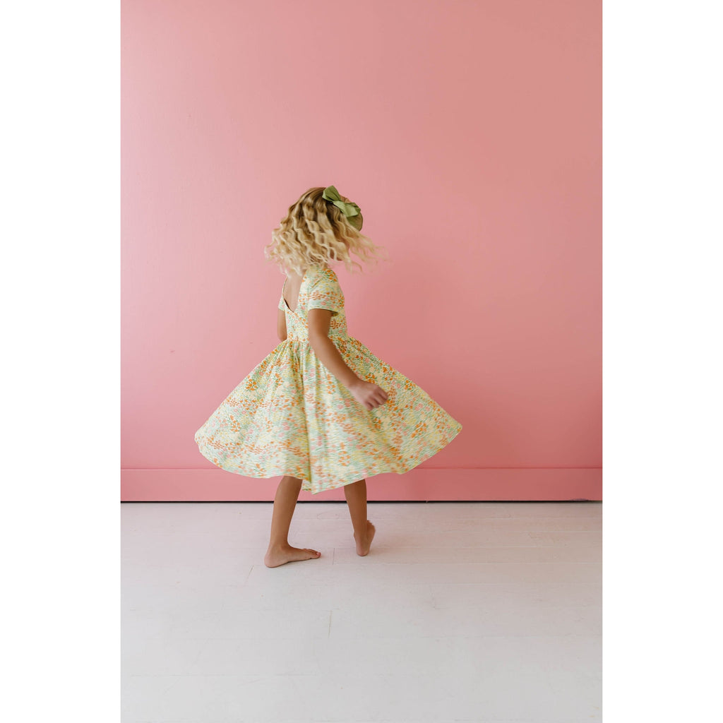 Classic Twirl Dress in Yellow Meadow