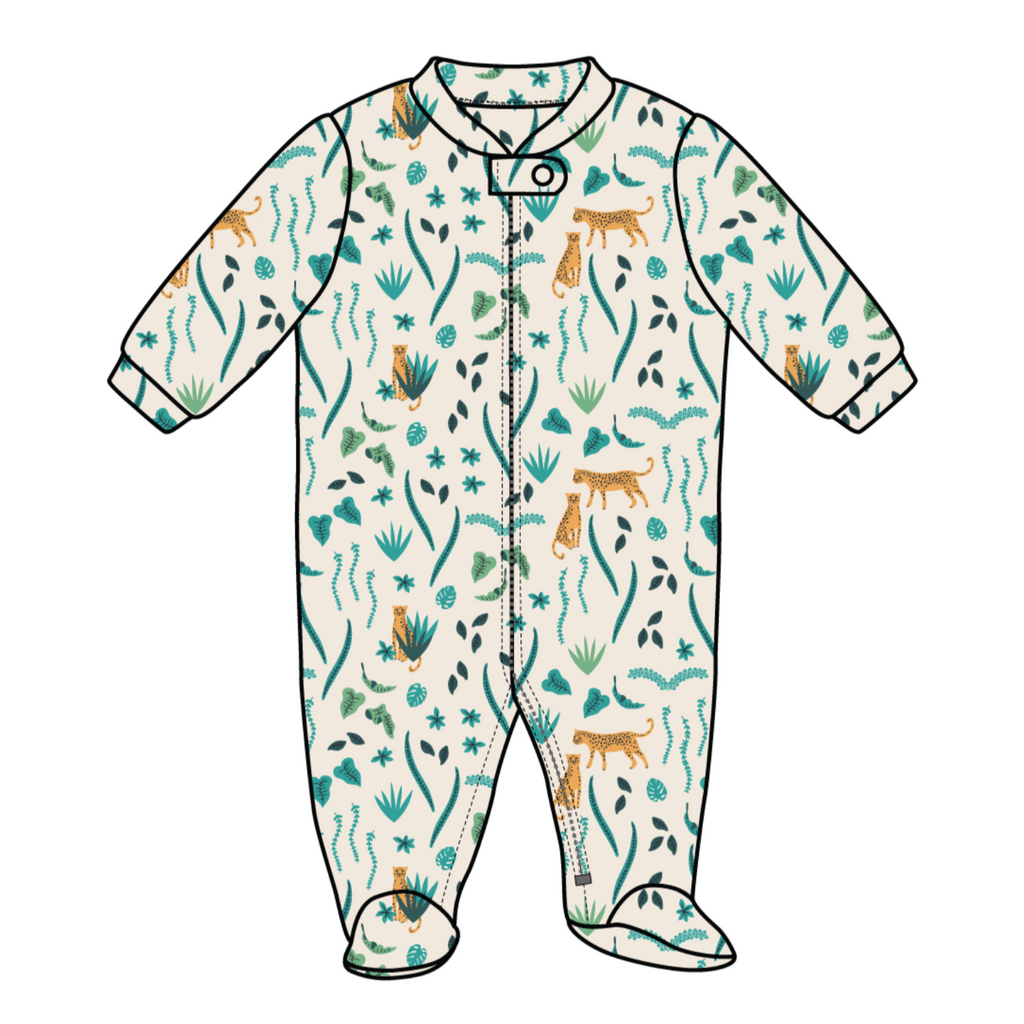 It's a Jungle Out There! Zip Up Romper Footie