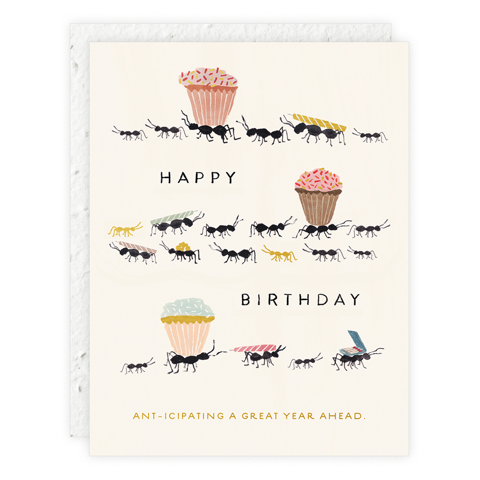 Seedlings Ant-icipating A Great Year - Birthday Card