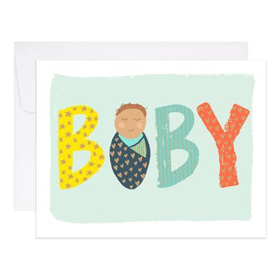 9th Letter Press - Baby Swaddled