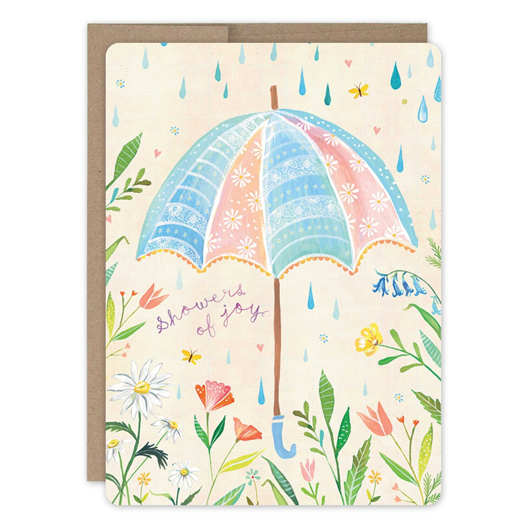 Umbrella Quilt Baby Shower Card