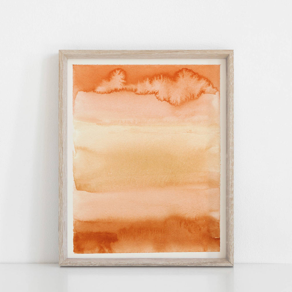 Wall Art Print Desert Sunset Watercolor Abstract