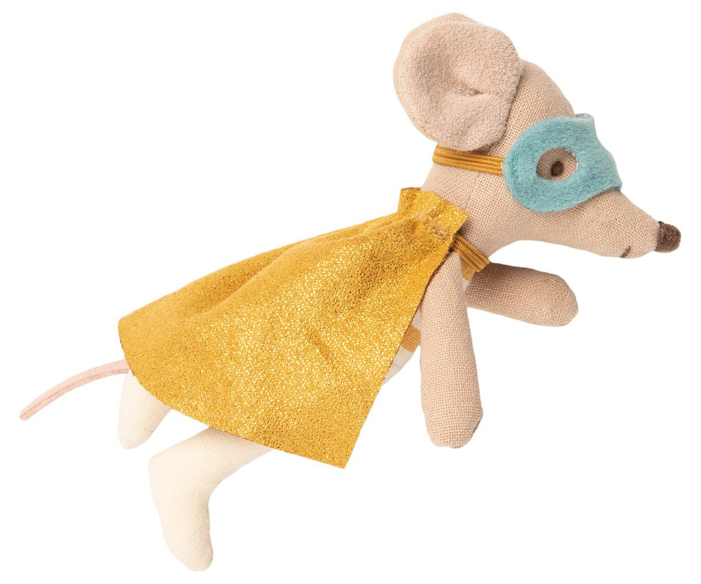 Maileg Superhero Little Mouse in Suitcase