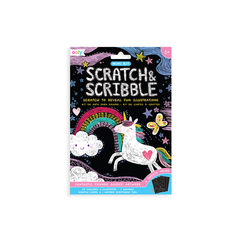 Ooly Mini Scratch & Scribble Art Kit - funtastic friends