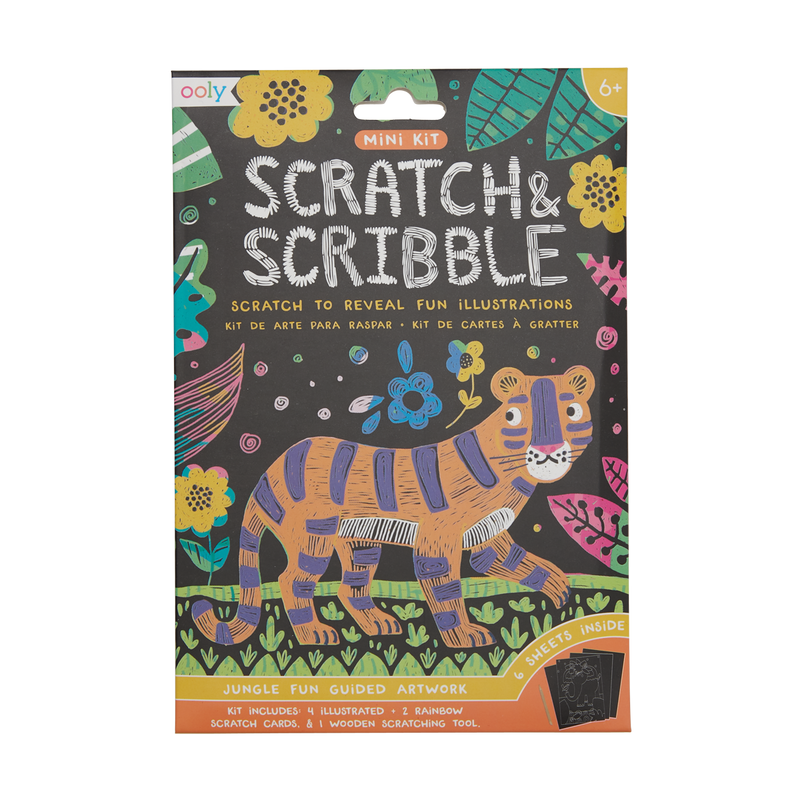 Ooly Mini Scratch & Scribble Art Kit - jungle fun