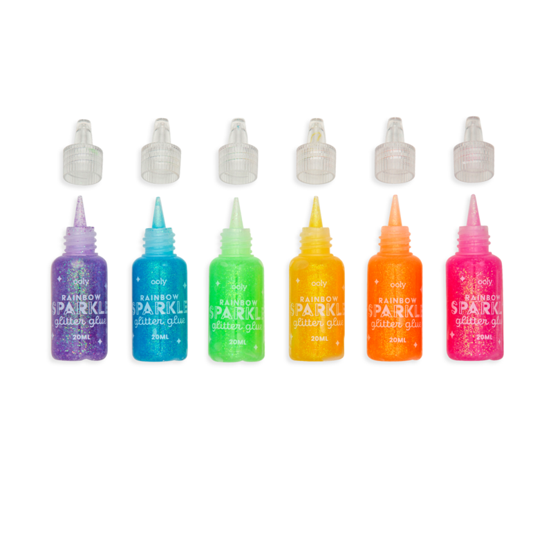 Ooly Rainbow Sparkle Glitter Glue- set of 6