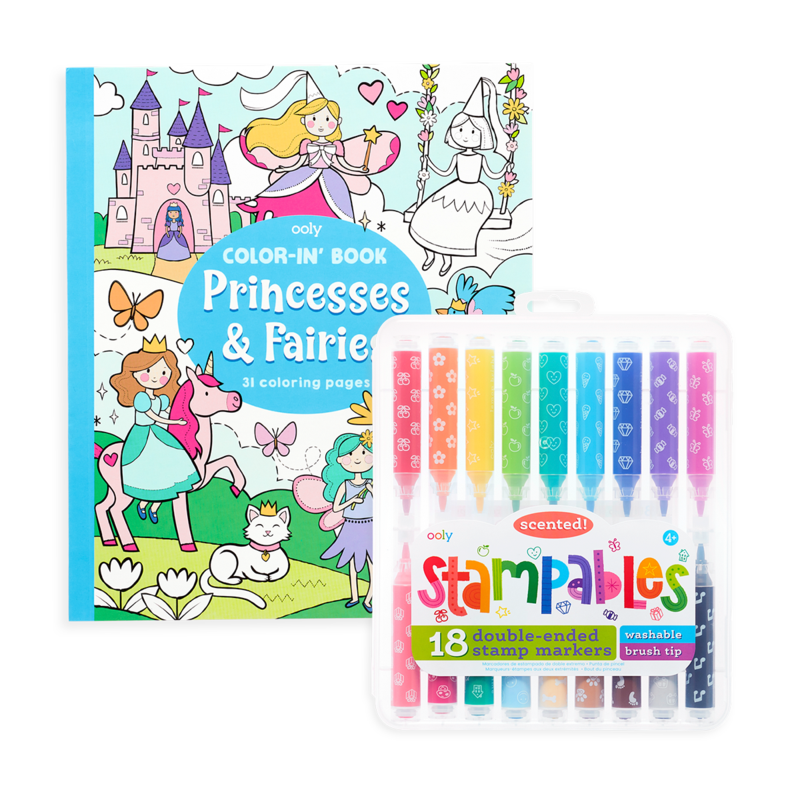 Ooly Giftables - Princess + Fairies Stampables Coloring Book Set