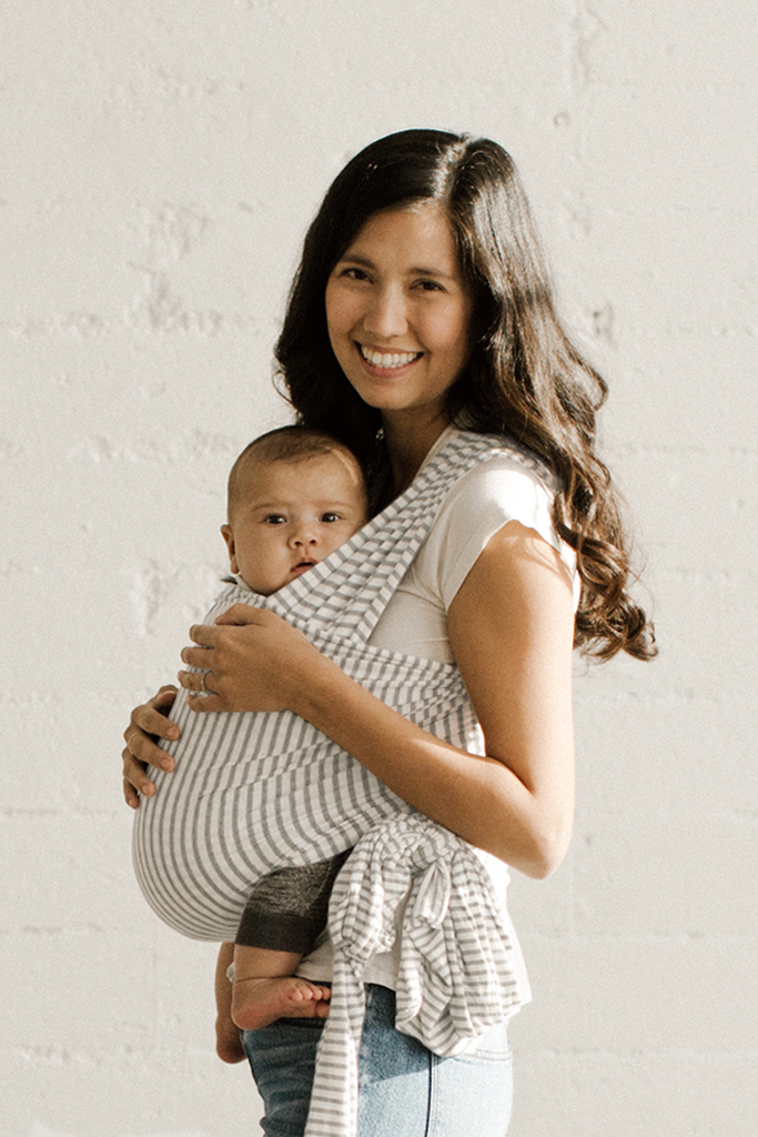 Solly Baby Wrap Carrier - Natural & Grey Stripe