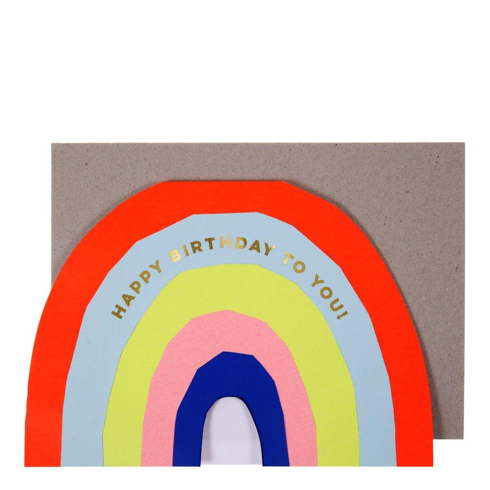 Neon Rainbow Birthday Card