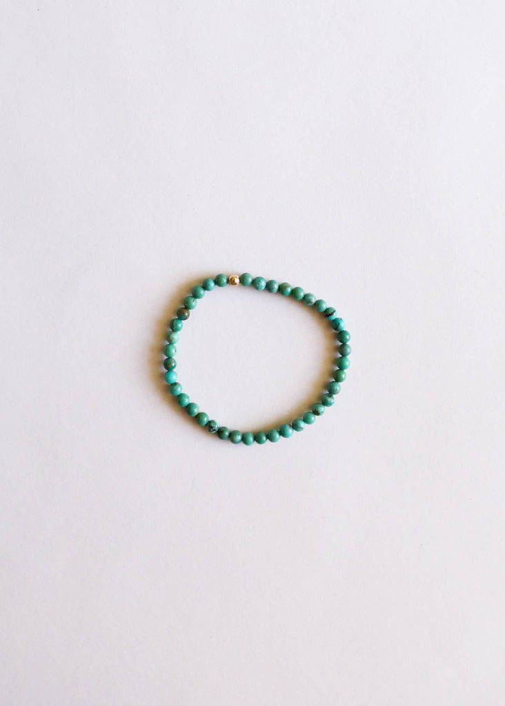 CanyonLeaf - Natural Turquoise + 14k Gold || Adult Bracelet