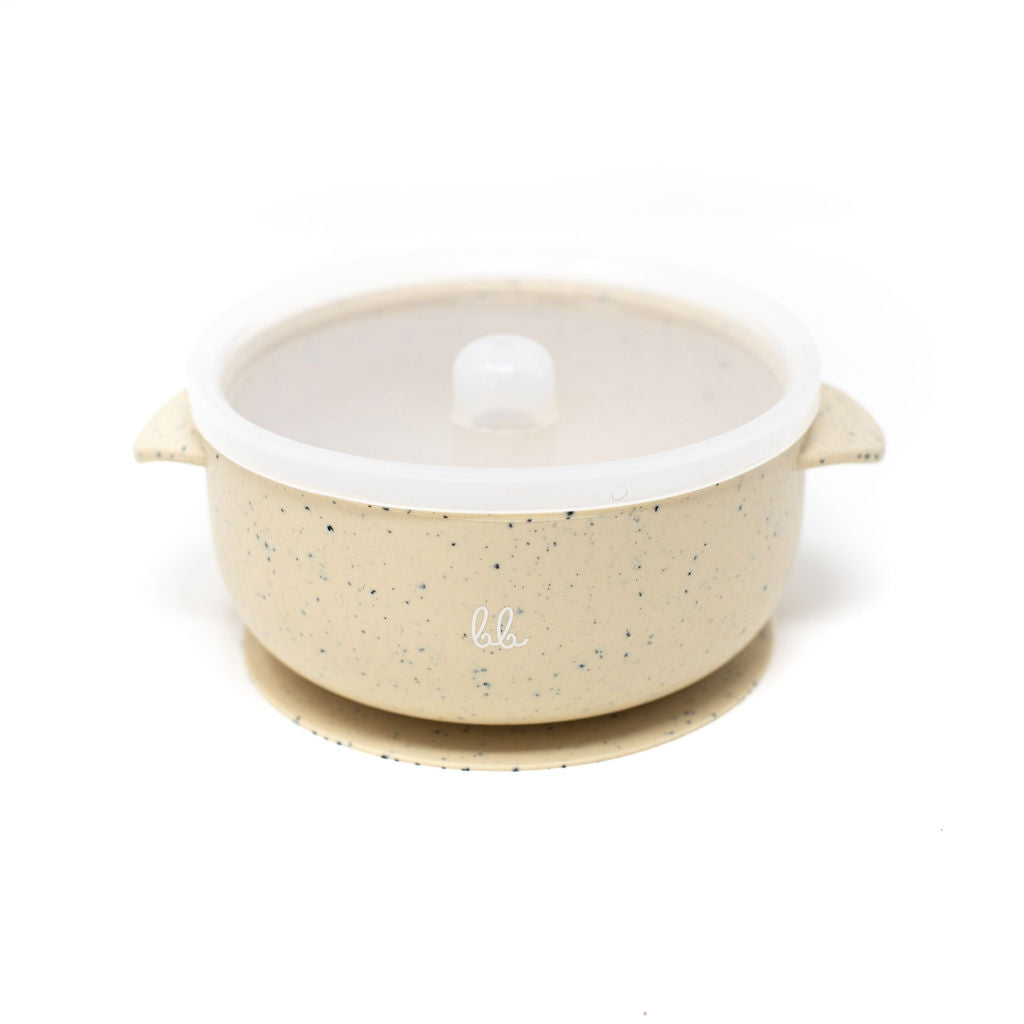 Silicone Suction Bowl - Navajo Beige Speckled
