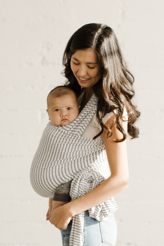 Solly Baby Wrap Carrier - Natural & Grey Stripe