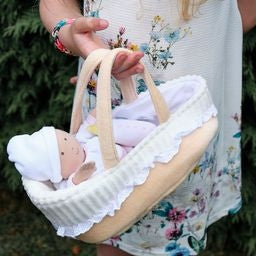 Carry Cot With Baby Grace , Bottle & Blanket