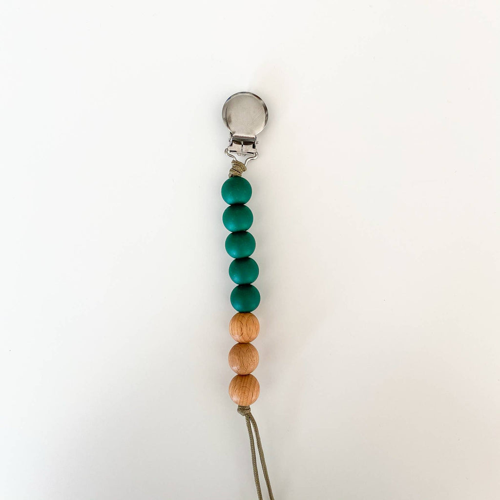 Silicone + Wood Pacifier Clip