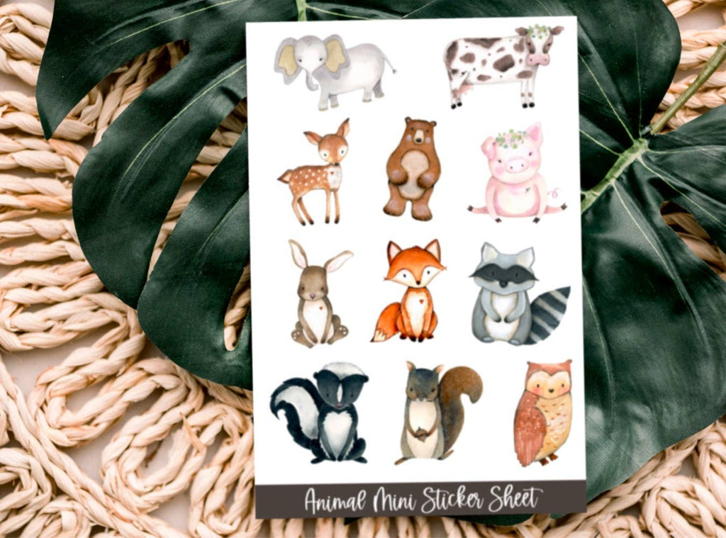 Woodland Animals Sticker Sheet - 6x4 in.