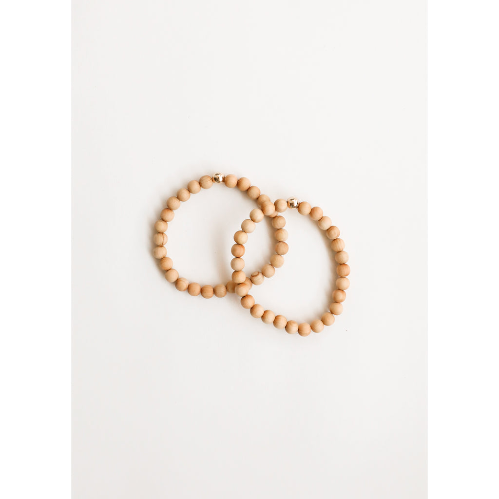 CanyonLeaf - Cypress Wood + 14k Gold || Adult Bracelet