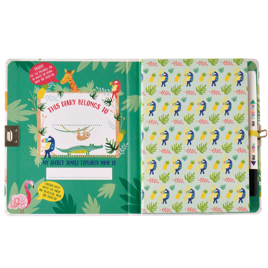 Jungle Top Secret Lockable Diary