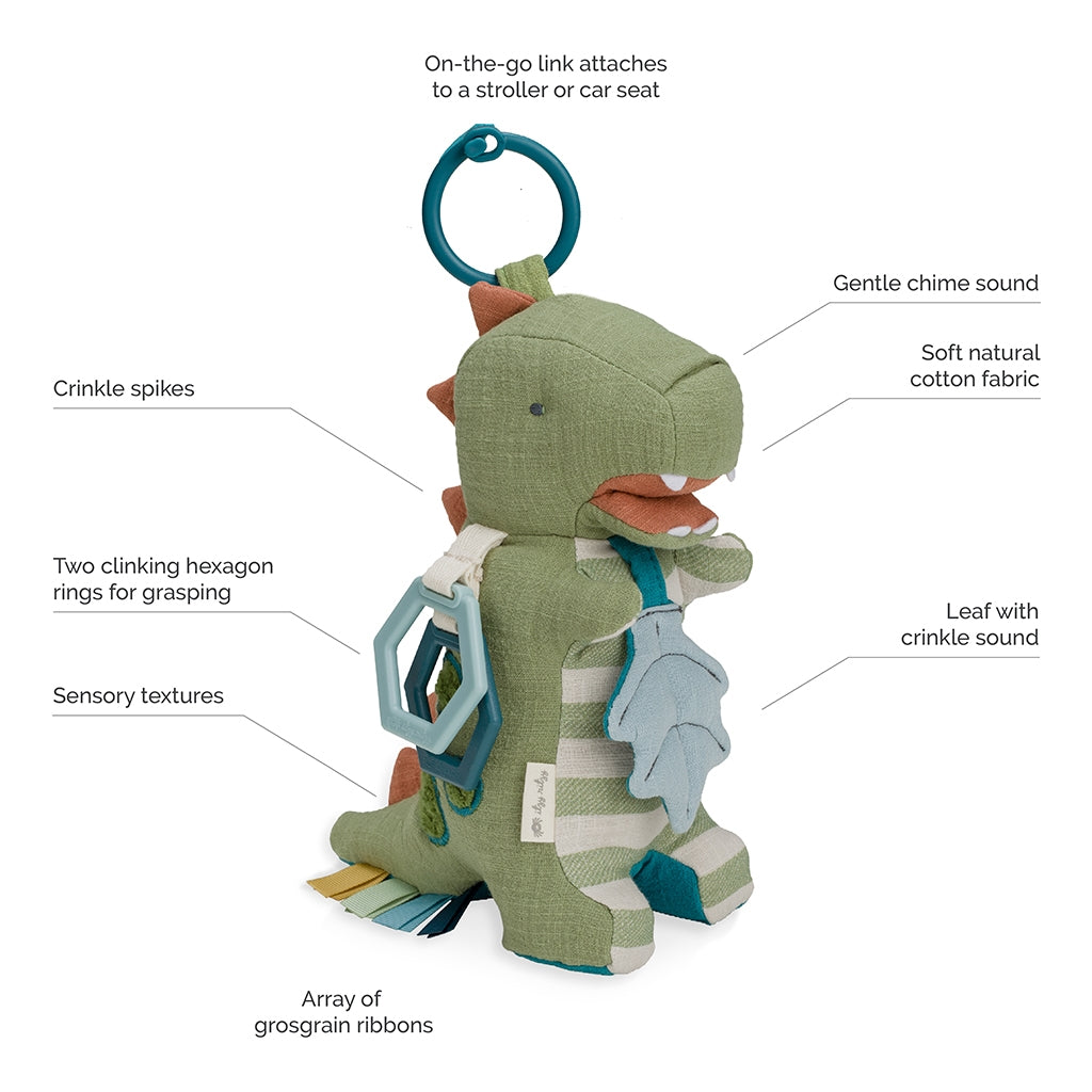 Bitzy Bespoke Link & Love™ Activity Plush with Teether - Dino