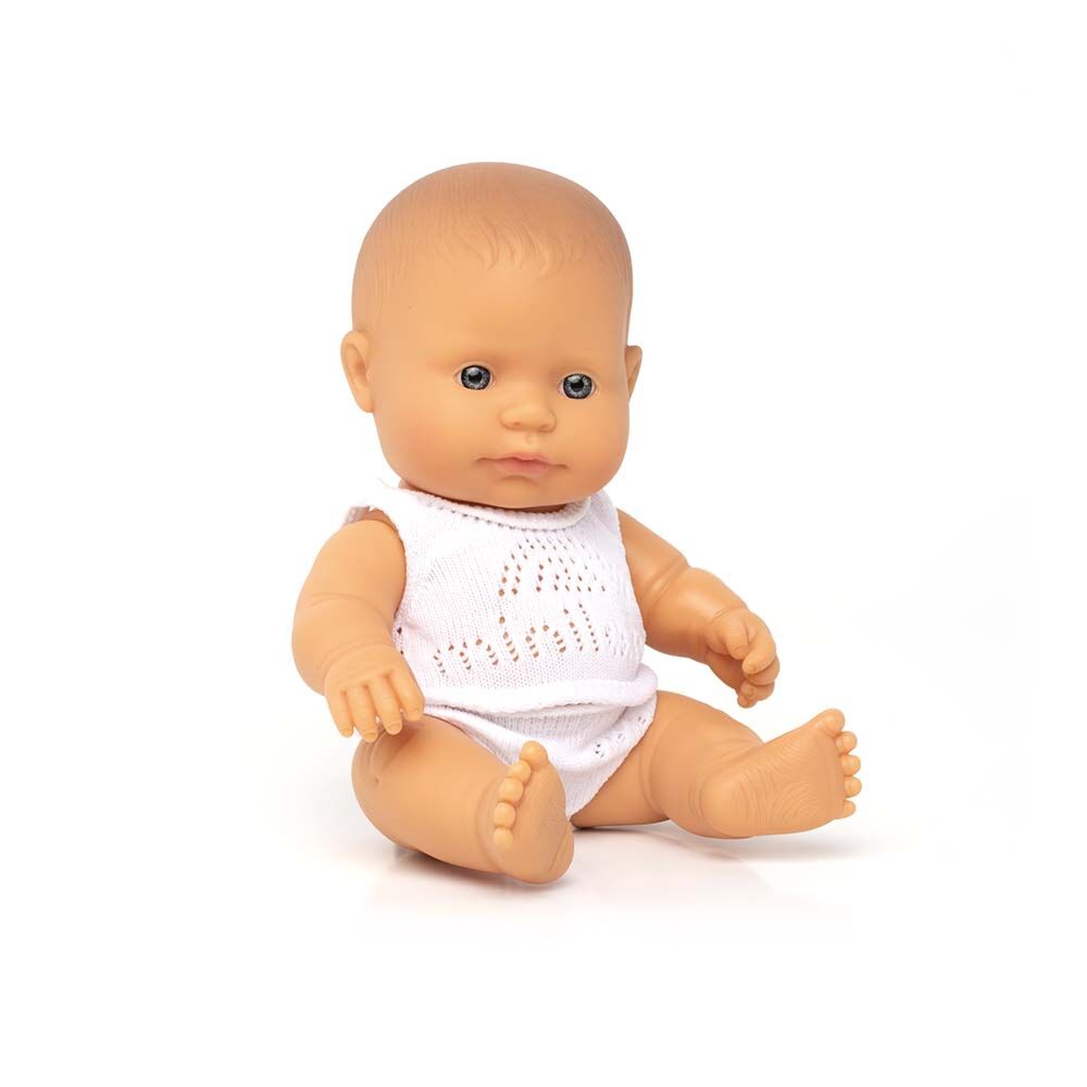 Miniland Newborn Baby Doll Caucasian Girl 8 1/4"