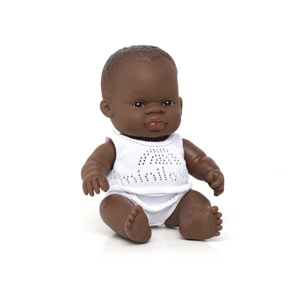 Miniland Newborn Baby Doll African Girl 8 1/4"