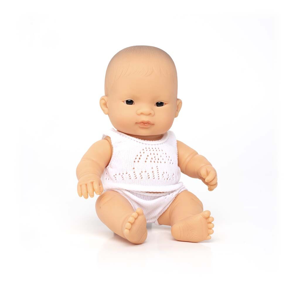 Miniland Newborn Baby Doll Asian Girl 8 1/4"