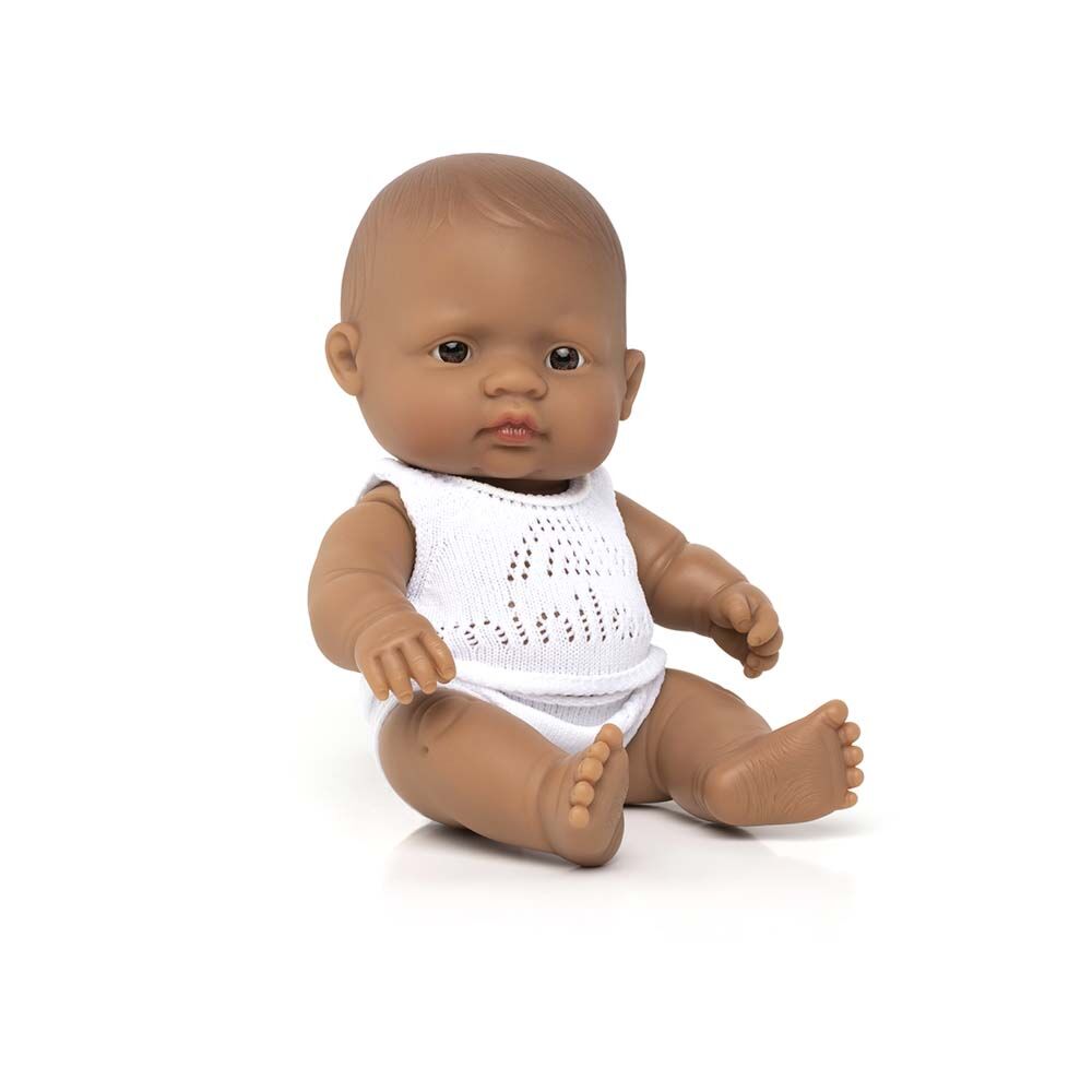 Miniland Newborn Baby Doll Hispanic Girl 8 1/4"