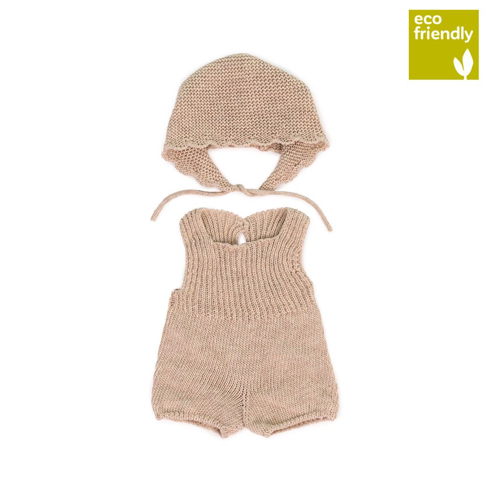 Miniland Knitted Doll Outfit 15” – Romper + Bonnet