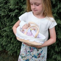 Carry Cot With Baby Grace , Bottle & Blanket