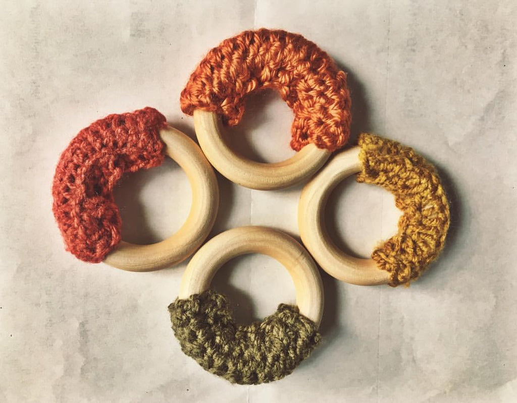 The Plant Craft Wood + Crochet Teether