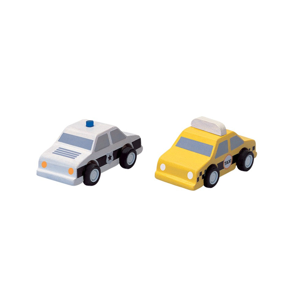 Plan Toys City Taxi & Police Car