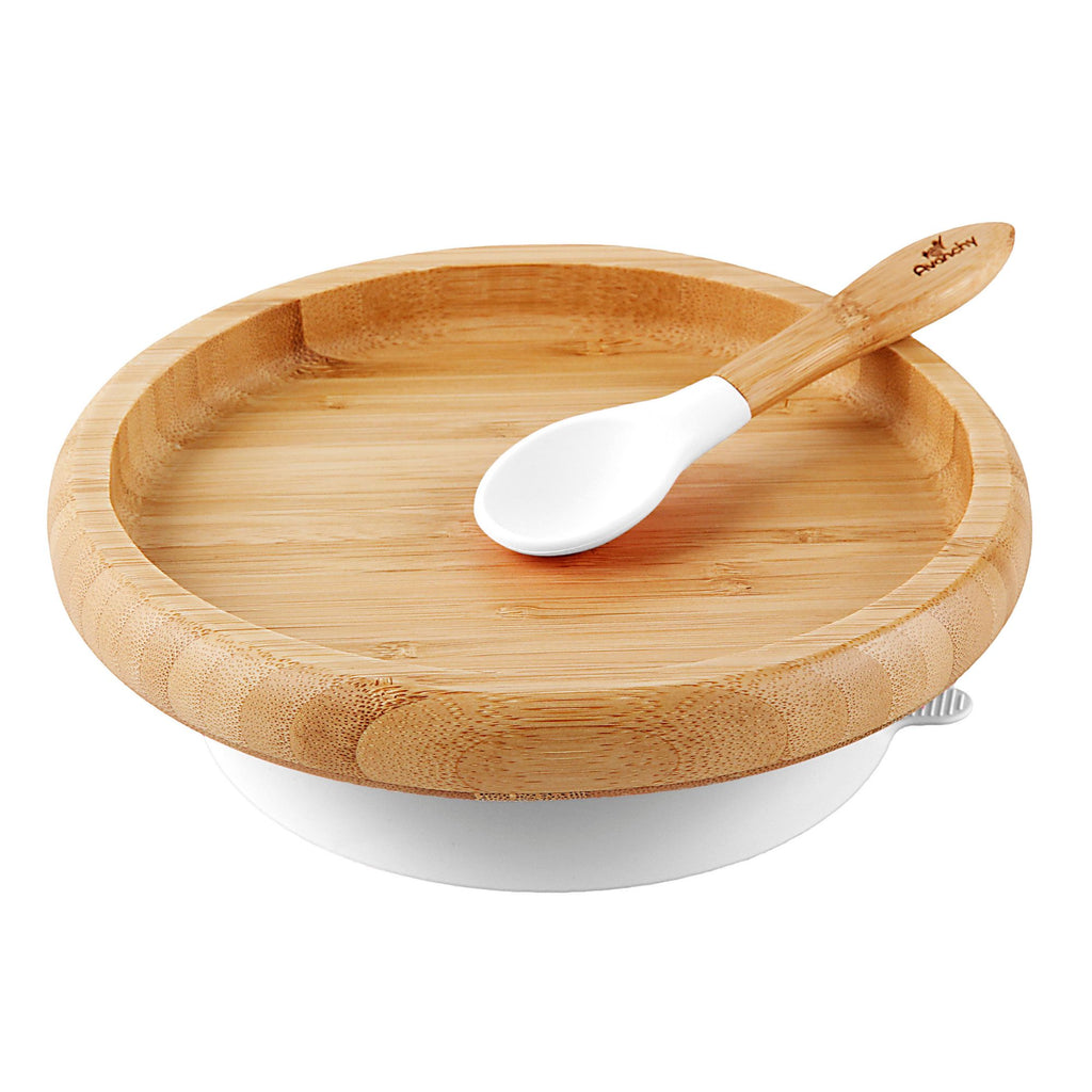 Avanchy - Avanchy Bamboo Suction Classic Plate + Spoon