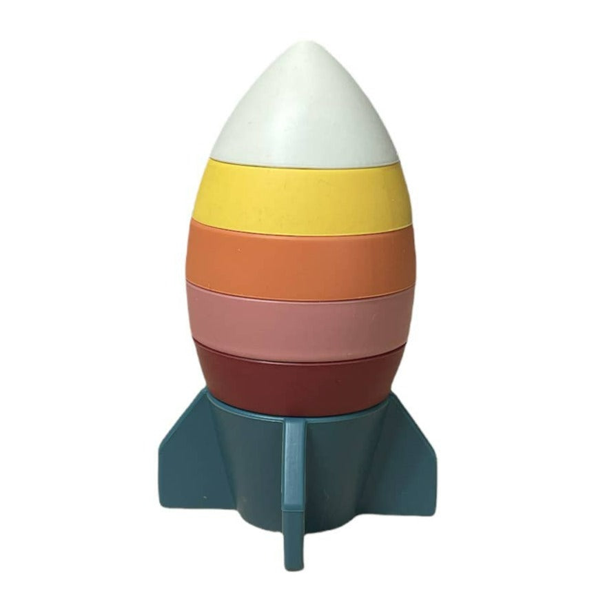 Rocket Ship Silicone Stacker - Muted