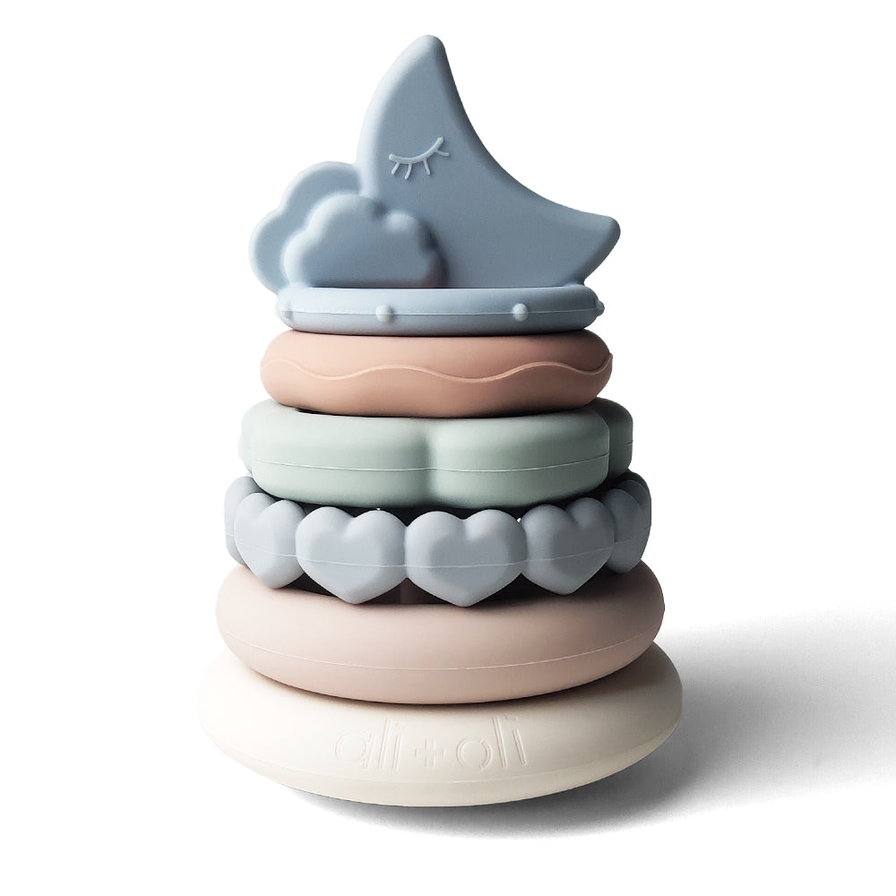 Soft Silicone Stacking Ring Tower - Moon